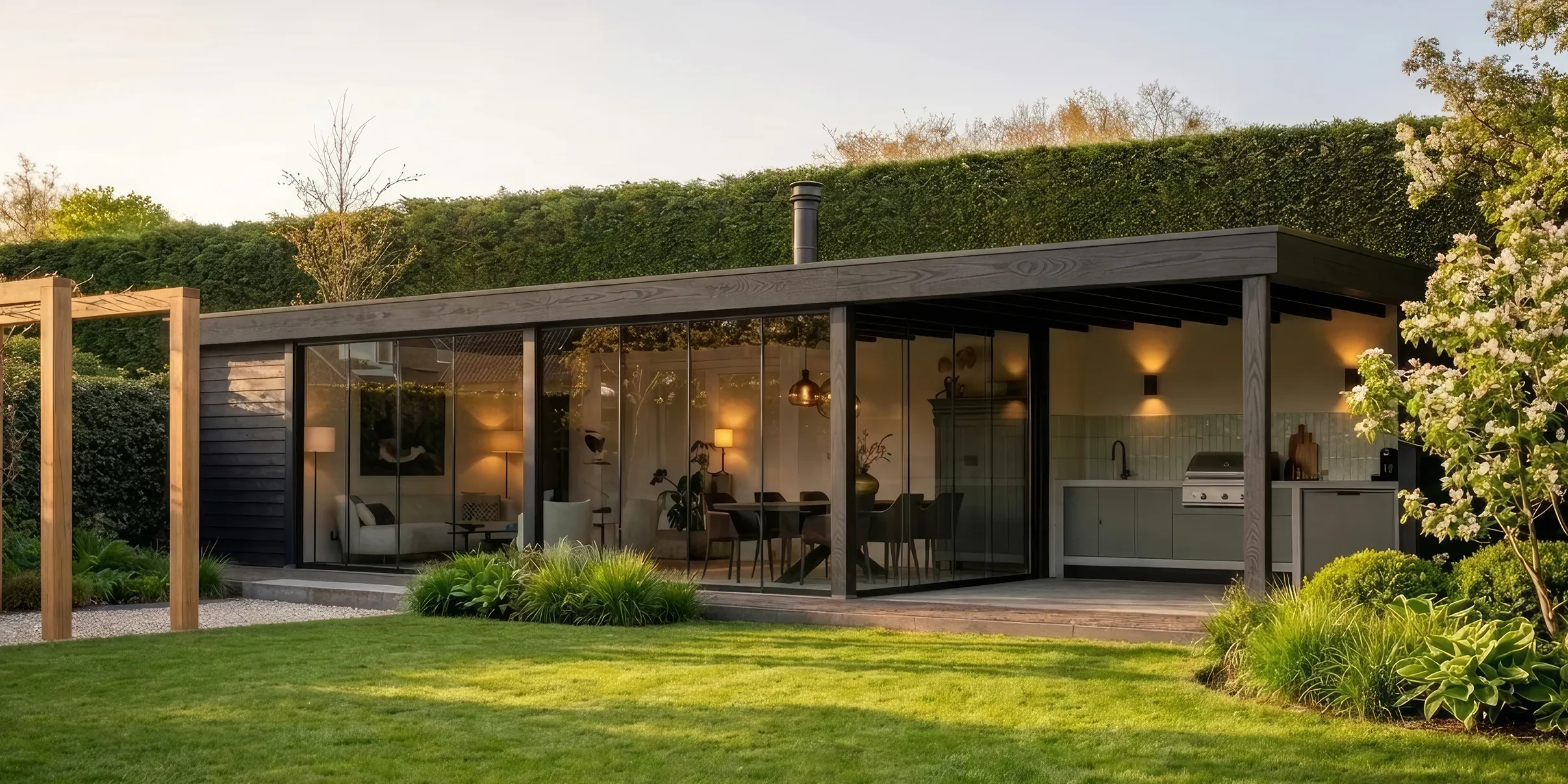 droomtuin ingericht met overkapping